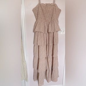 ENGLISH FACTORY tiered ruffle Maxi, adjustable straps